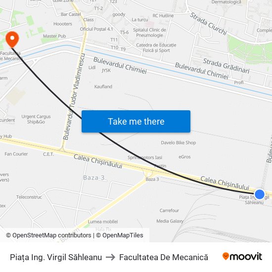 Piața Ing. Virgil Săhleanu to Facultatea De Mecanică map