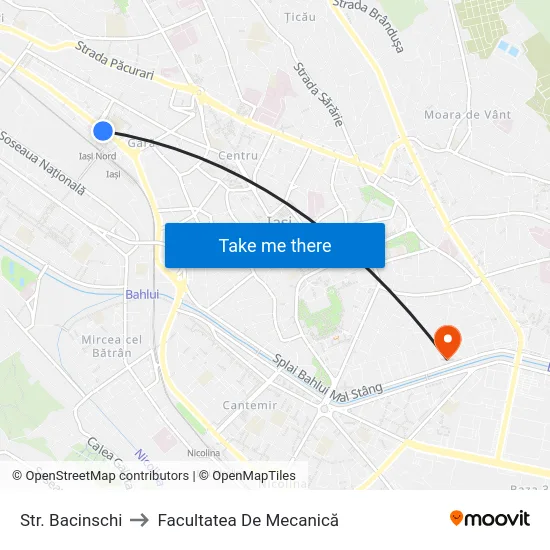 Str. Bacinschi to Facultatea De Mecanică map