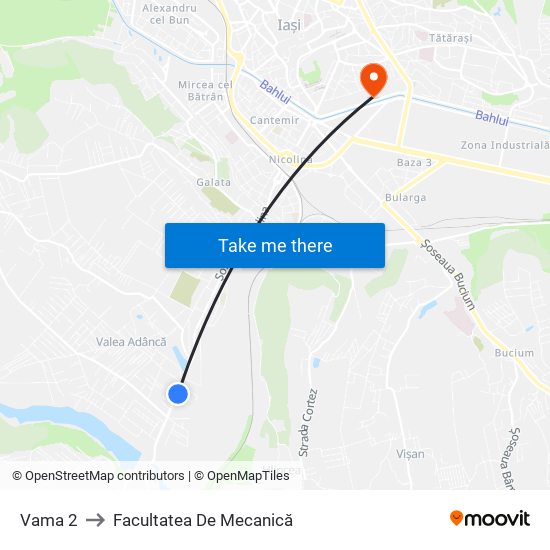 Vama 2 to Facultatea De Mecanică map