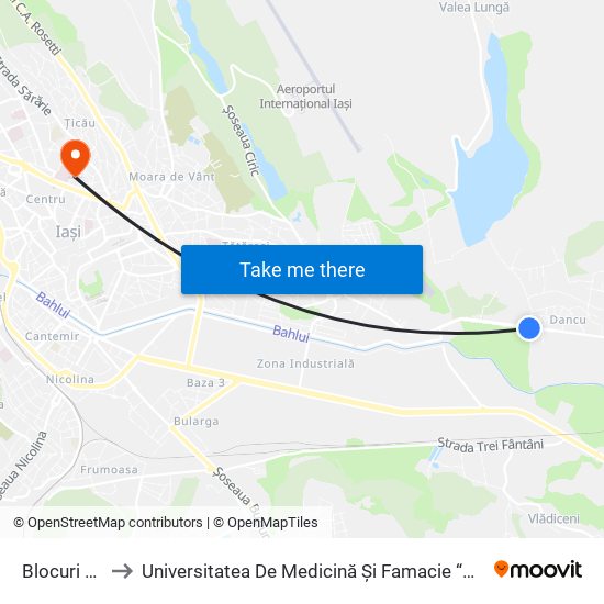 Blocuri Dancu to Universitatea De Medicină Și Famacie “Grigore T. Popa Iași map