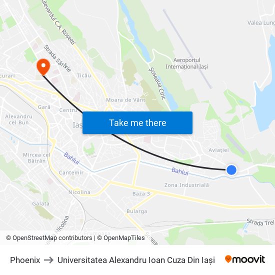 Phoenix to Universitatea Alexandru Ioan Cuza Din Iași map