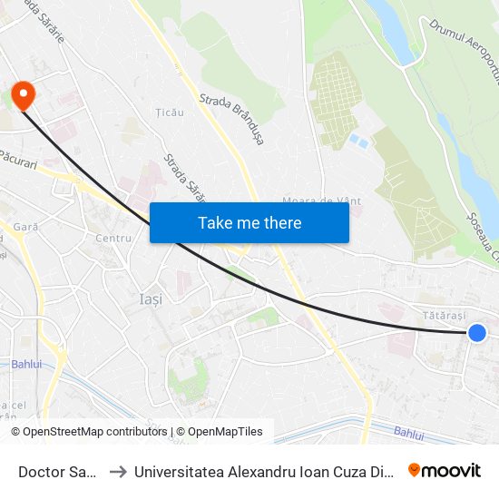 Doctor Savini to Universitatea Alexandru Ioan Cuza Din Iași map