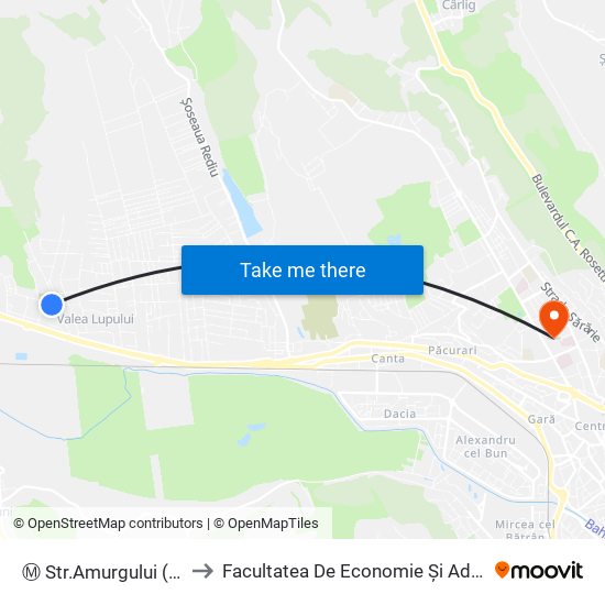 Ⓜ Str.Amurgului (Valea Lupului) to Facultatea De Economie Și Administrarea Afacerilor map