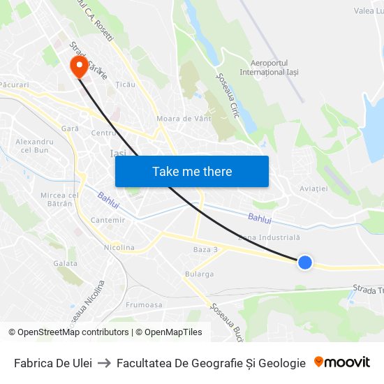 Fabrica De Ulei to Facultatea De Geografie Și Geologie map