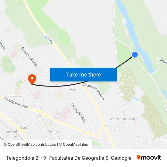 Telegondola 2 to Facultatea De Geografie Și Geologie map