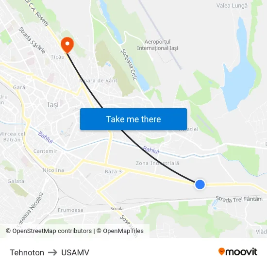 Tehnoton to USAMV map
