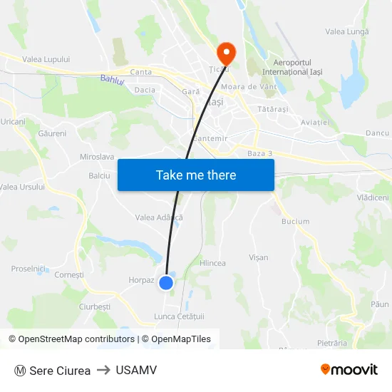 Ⓜ Sere Ciurea to USAMV map