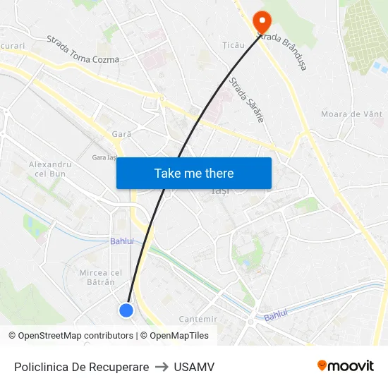 Policlinica De Recuperare to USAMV map