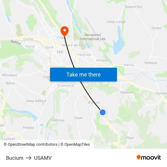 Bucium to USAMV map
