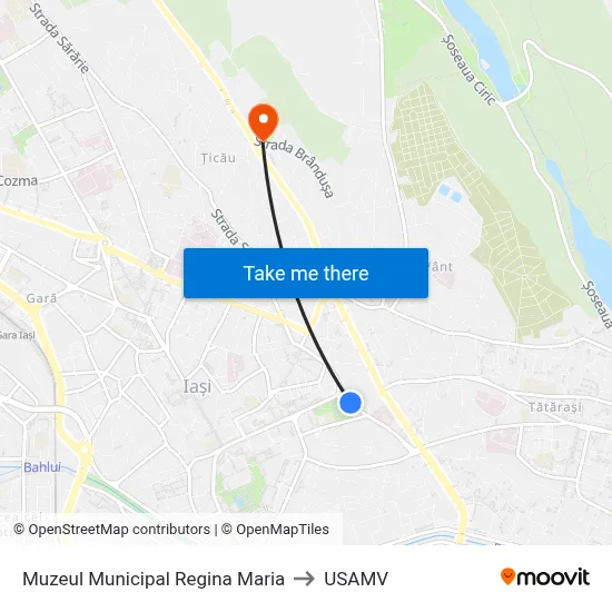 Muzeul Municipal Regina Maria to USAMV map
