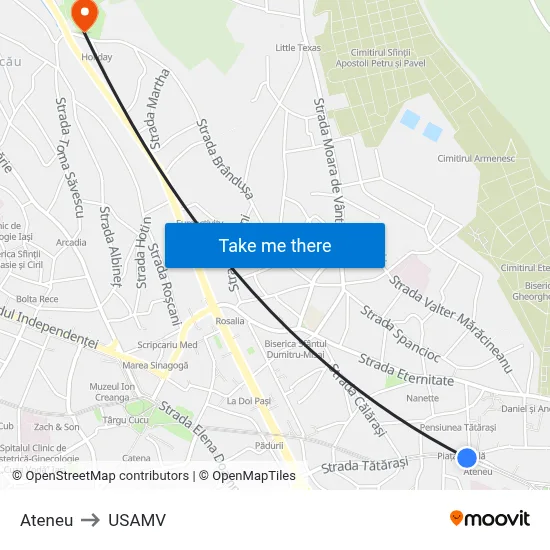 Ateneu to USAMV map