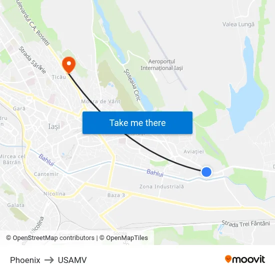 Phoenix to USAMV map