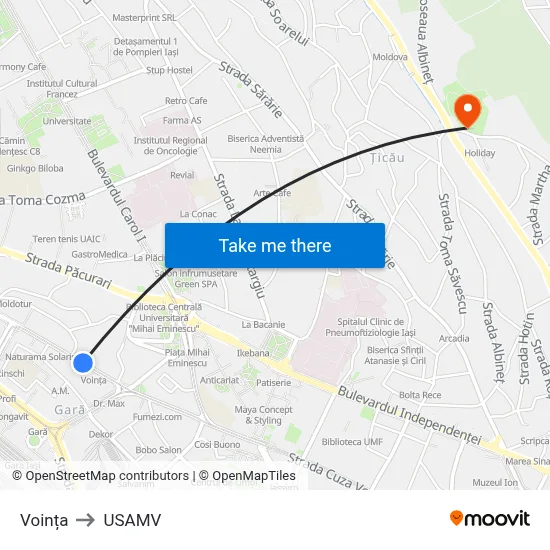 Voința to USAMV map