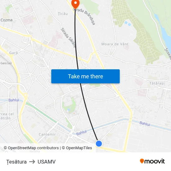 Țesătura to USAMV map