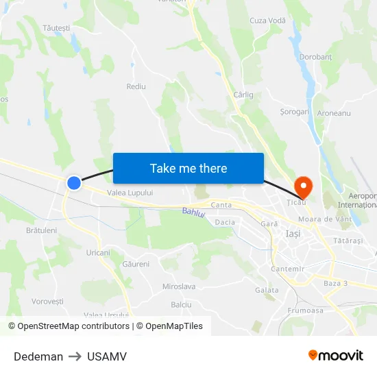 Dedeman to USAMV map
