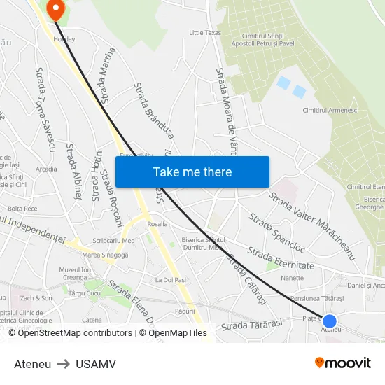 Ateneu to USAMV map