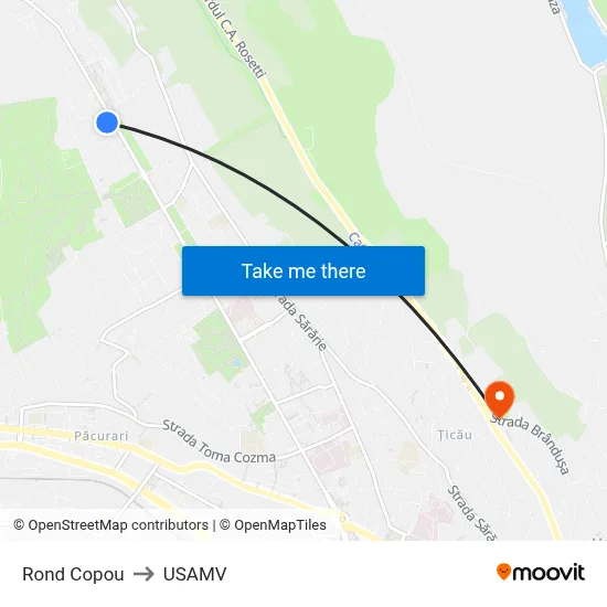 Rond Copou to USAMV map