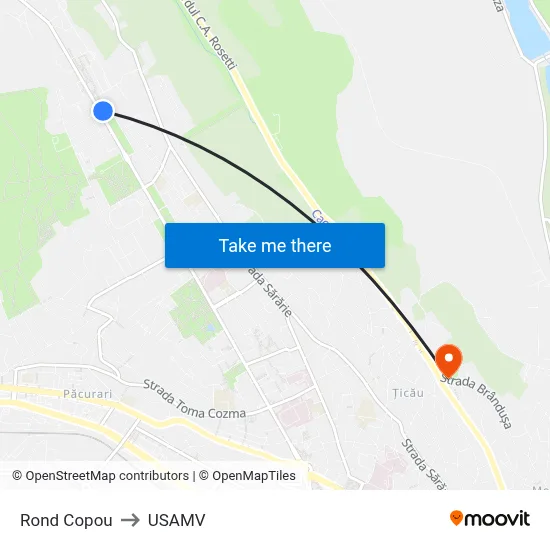 Rond Copou to USAMV map