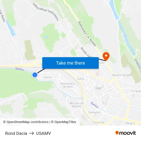 Rond Dacia to USAMV map
