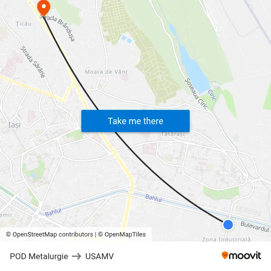 POD Metalurgie to USAMV map