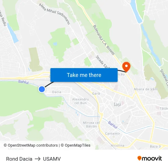 Rond Dacia to USAMV map