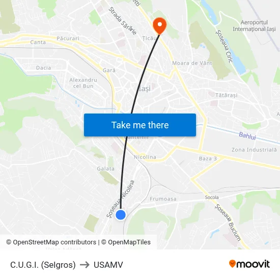 C.U.G.I. (Selgros) to USAMV map