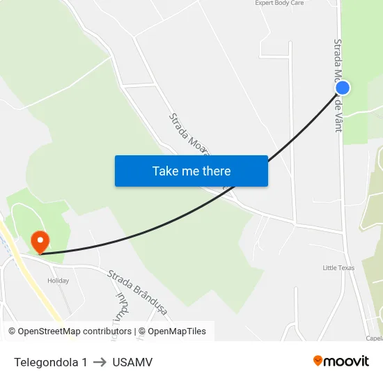 Telegondola 1 to USAMV map
