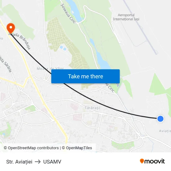 Str. Aviației to USAMV map