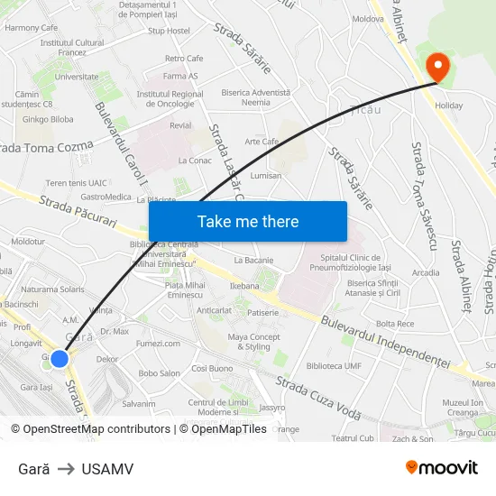 Gară to USAMV map