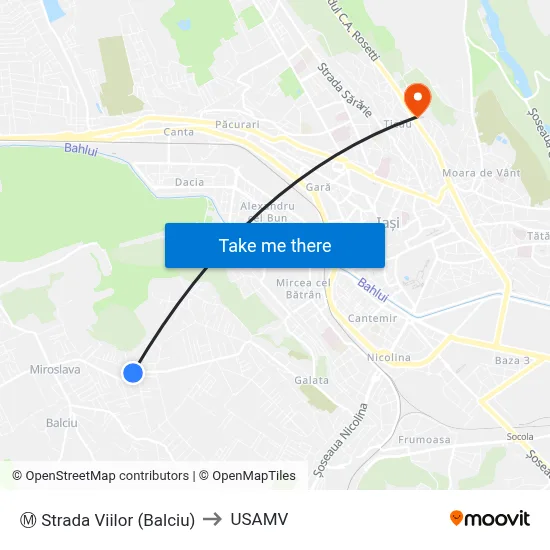 Ⓜ Strada Viilor (Balciu) to USAMV map