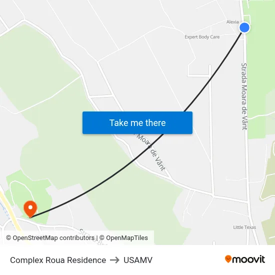 Complex Roua Residence to USAMV map