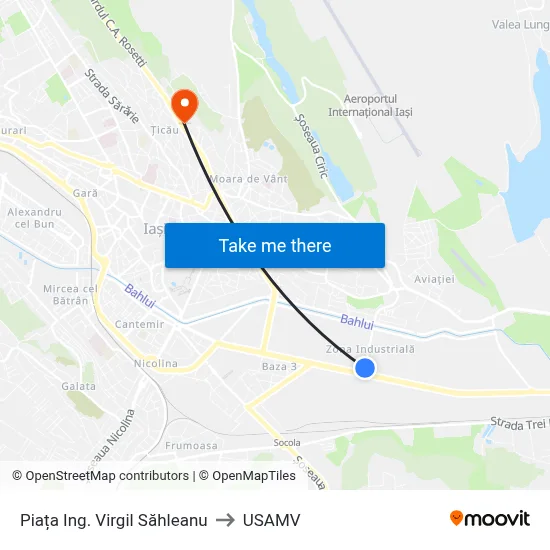 Piața Ing. Virgil Săhleanu to USAMV map