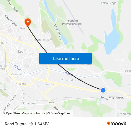 Rond Țuțora to USAMV map