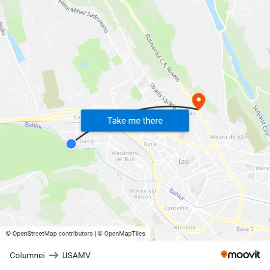 Columnei to USAMV map
