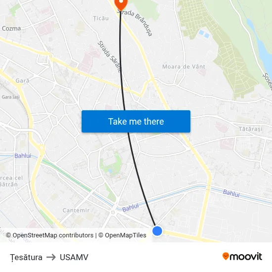 Țesătura to USAMV map