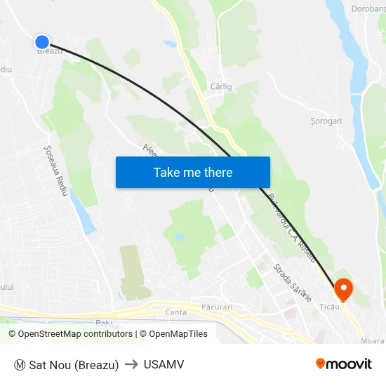 Ⓜ Sat Nou (Breazu) to USAMV map