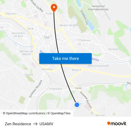 Zen Residence to USAMV map
