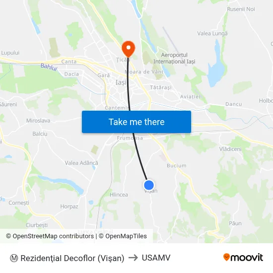 Ⓜ Rezidenţial Decoflor (Vişan) to USAMV map
