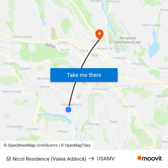 Ⓜ Nicol Residence (Valea Adâncă) to USAMV map