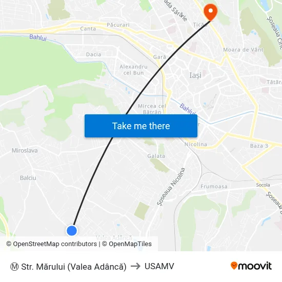 Ⓜ Str. Mărului (Valea Adâncă) to USAMV map
