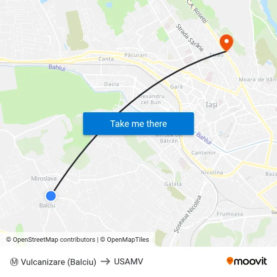 Ⓜ Vulcanizare (Balciu) to USAMV map