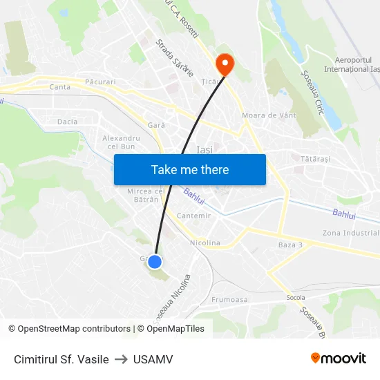 Cimitirul Sf. Vasile to USAMV map