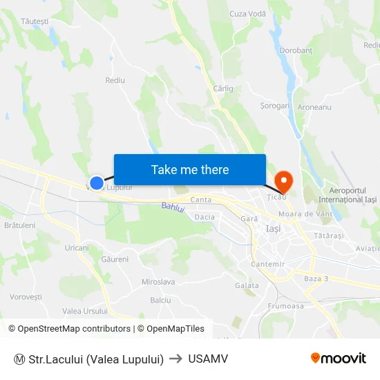 Ⓜ Str.Lacului (Valea Lupului) to USAMV map