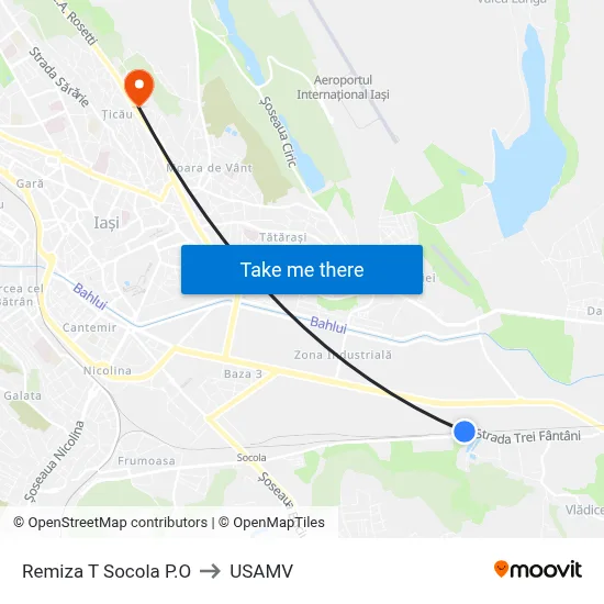 Remiza T Socola P.O to USAMV map