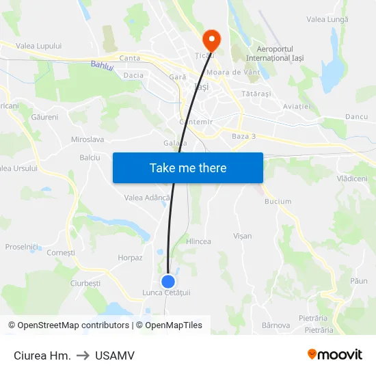 Ciurea Hm. to USAMV map