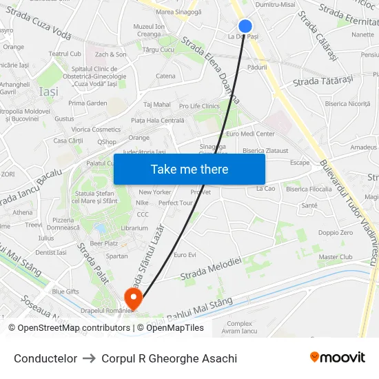 Conductelor to Corpul R  Gheorghe Asachi map