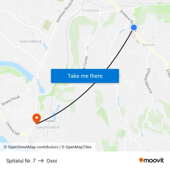 Spitalul Nr. 7 to Osoi map