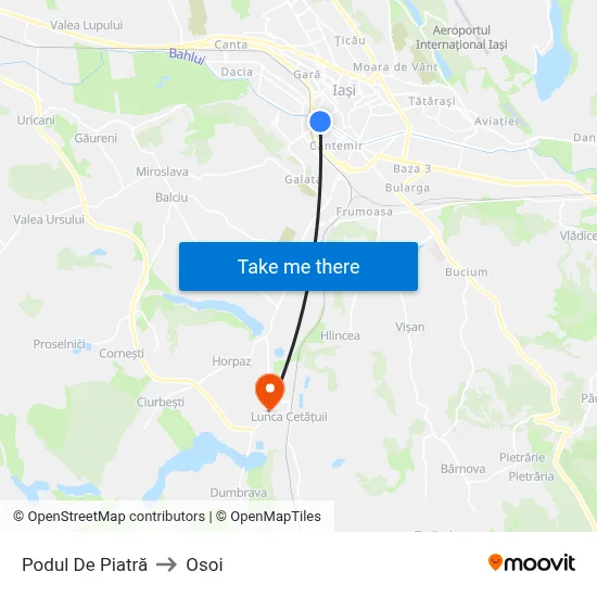 Podul De Piatră to Osoi map