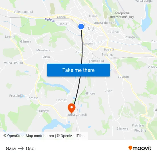 Gară to Osoi map