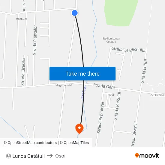 Ⓜ Lunca Cetățuii to Osoi map